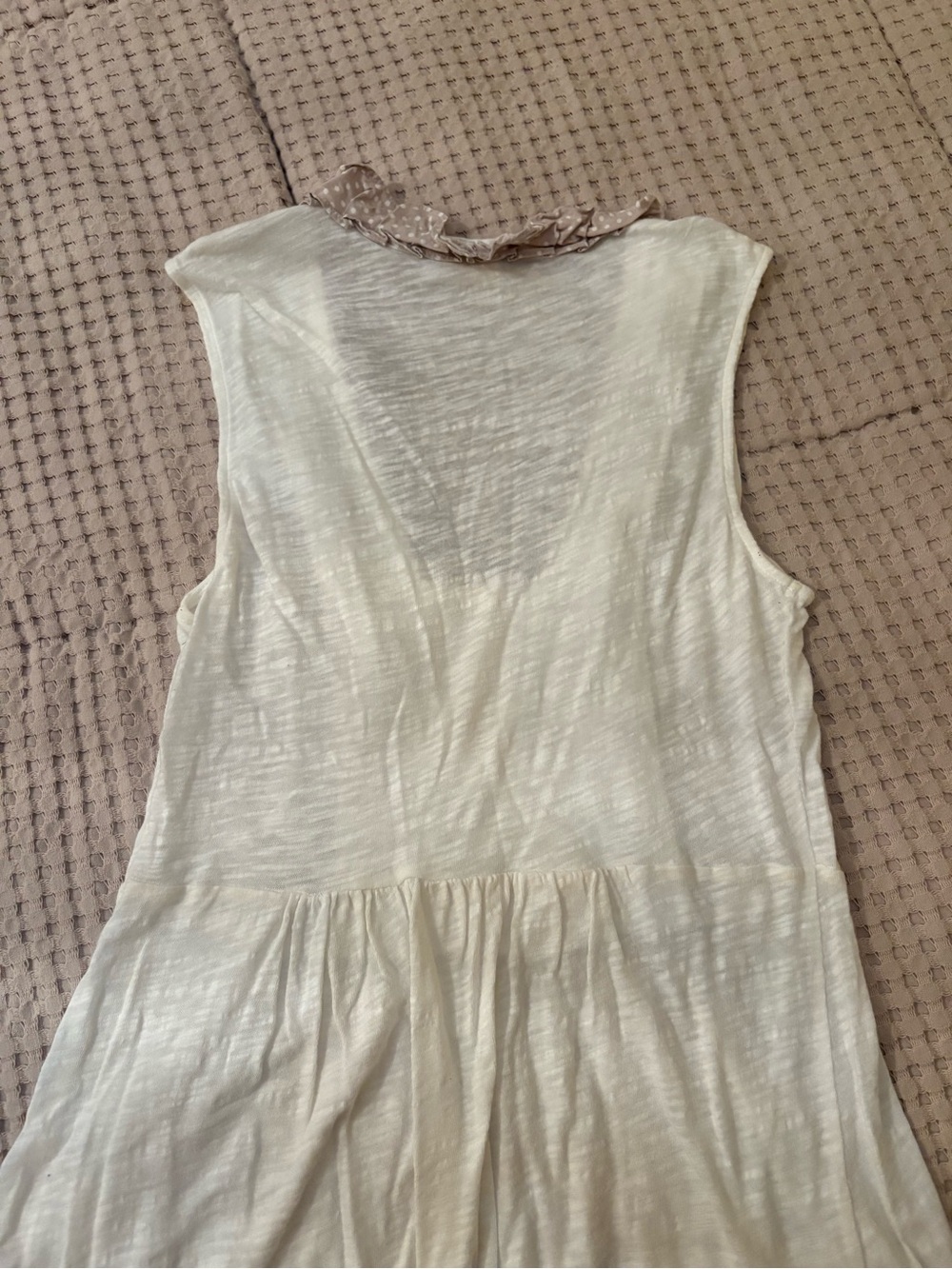 White Sleeveless Ruffle Top - Picture 3 of 3